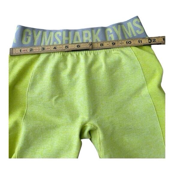 Gymshark Shorts Womens Sm Green Flex Tights Compression Gym Mid Rise Spellout - Picture 6 of 6